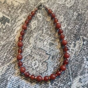 Artisan made sunstone beaded necklace 16 inch